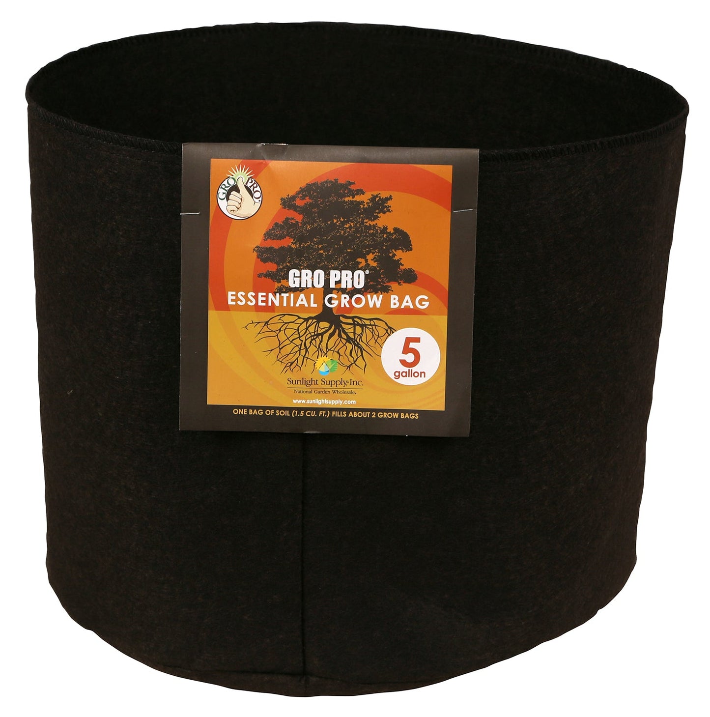 Gro Pro Essential Round Fabric Pot - No Handles